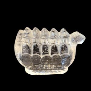 Lindshammar Viking Longboat Boat Ship Clear Glass Figurine Art Glass Paperweight